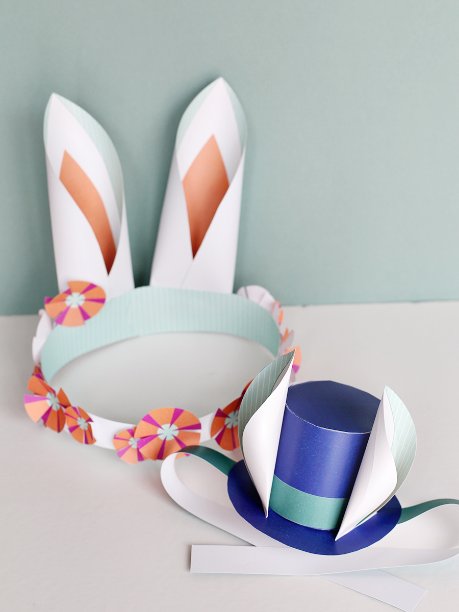 Bunny Ears Crown and Bunny Top Hat DIY Printable Craft Project for Kids - Easter crafts