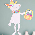 Easter Bunny dress up decorate Wall Puppet - Easter DIY Printable Crafts for Kids