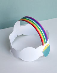 Over the Rainbow and Clouds Crown - DIY printable craft project for kids