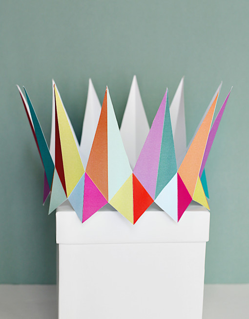 colorful modern crown - DIY paper printable birthday crown for birthday parties