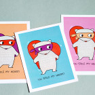 Smallful printable school class valentines with a heart thief
